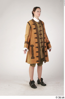  Photos Woman in Historical Suit 1 18th century Brown suit Historical Clothing a poses whole body 0008.jpg